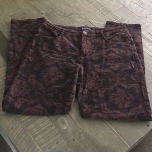 SOLD Bandolino Skinny Merlot & Black Pattern 12